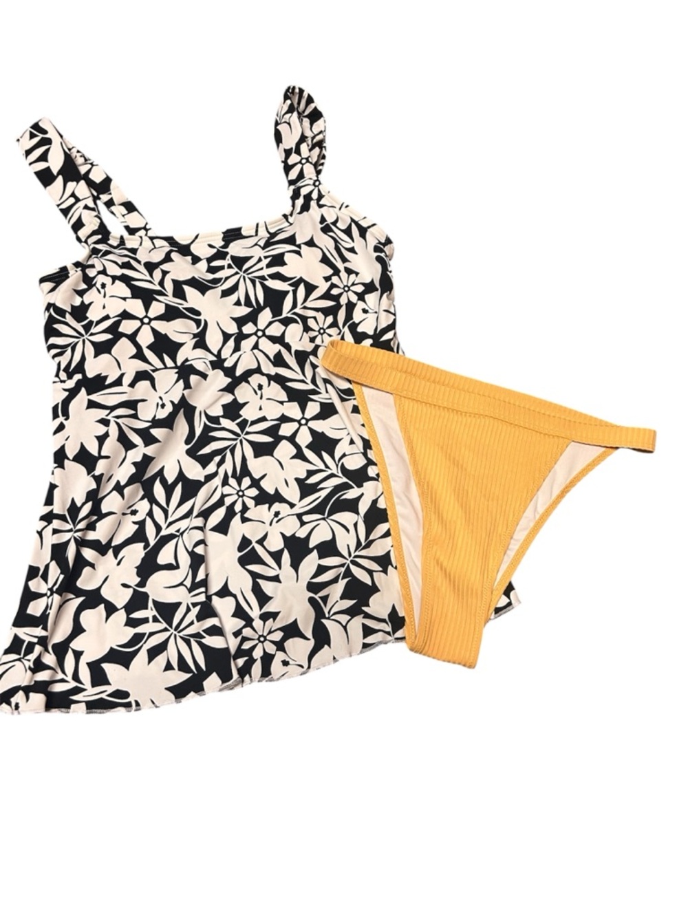 Victoria's Secret Ribbed Bikini Bottom with Lands End Swim Top NWT